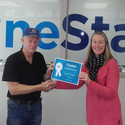 Clive Darby Bay of Plenty Employee of the Month for August| OneStaff